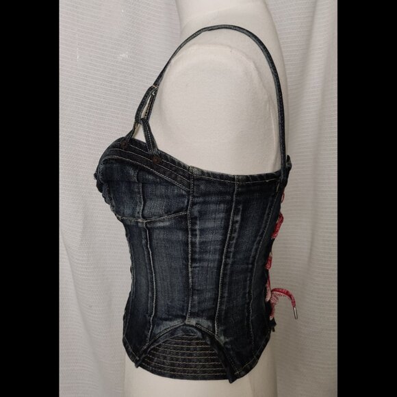 Guess Premium | Denim corset bustier top | Size XS - Picture 5 of 16